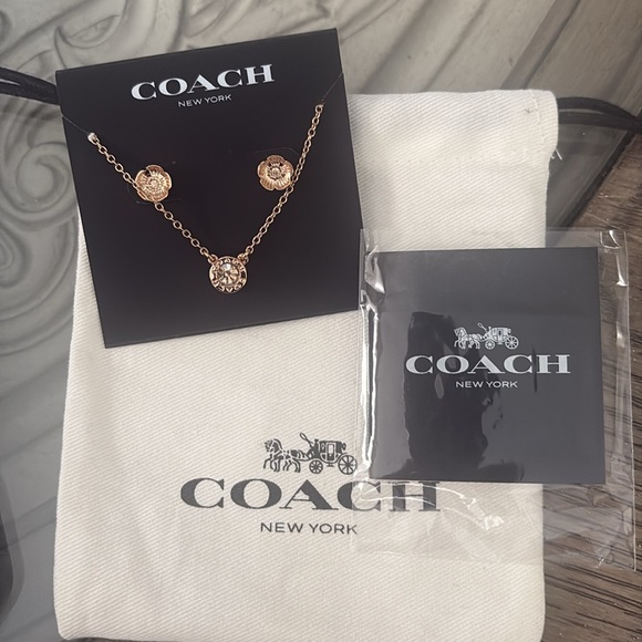 NWT Coach Tea Rose Necklace Set - Picture 4 of 4